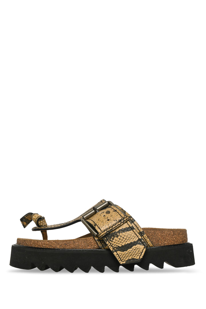 Acne Studios Size 37 Beline Python-Effect Leather Thong Sandals