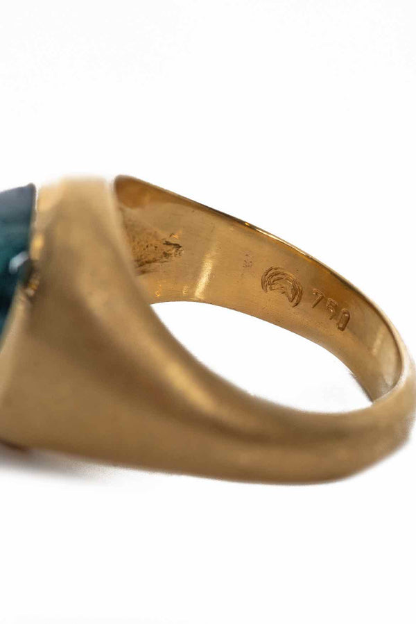 Stittgen Size 7 18K Gold & Tourmaline Ring