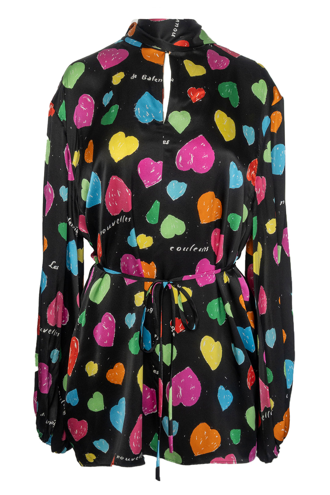 Balenciaga Size 40 2020 Multi-colour Heart Silk Tunic