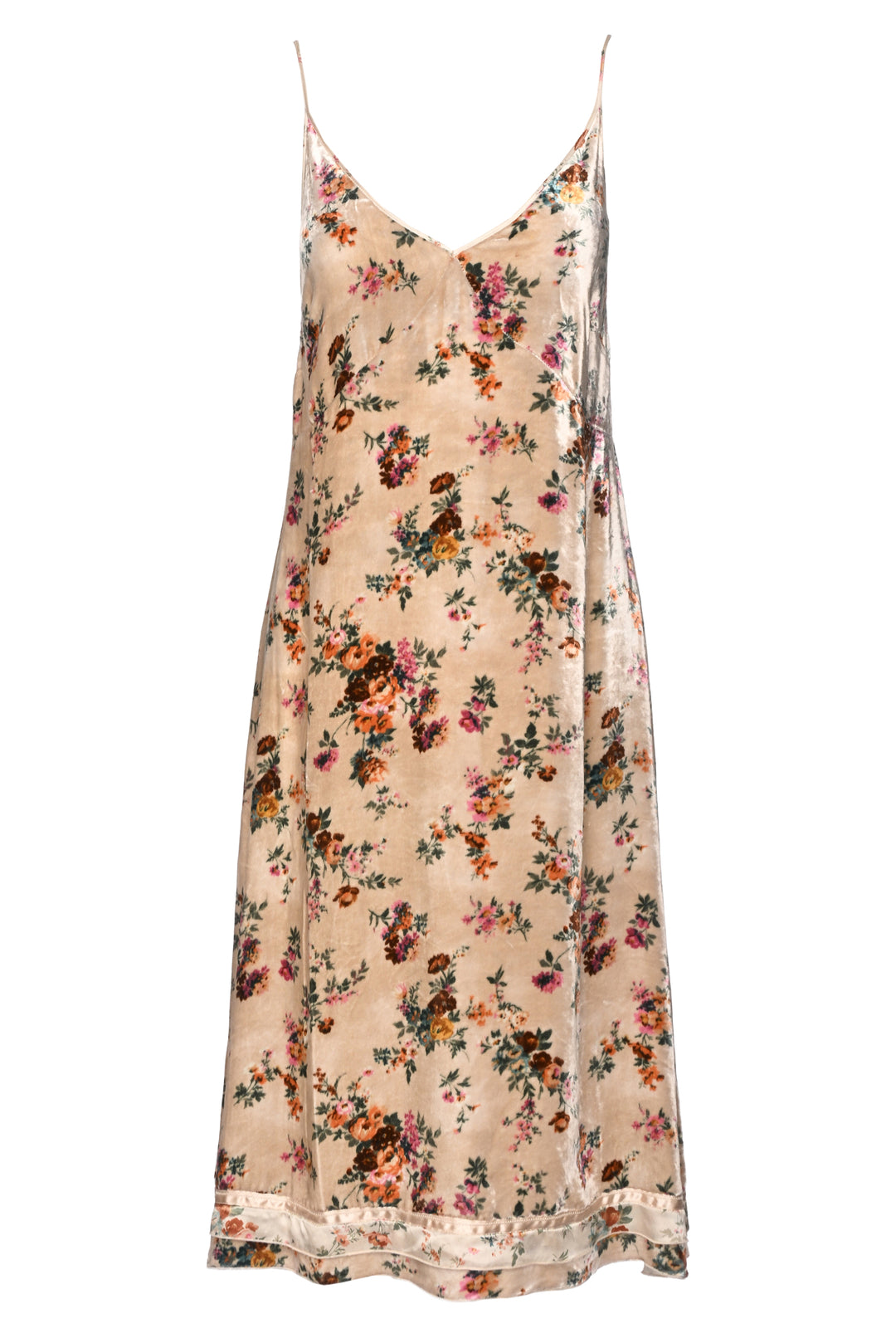 R13 Size M Velvet Floral Back Tie Slip Dress