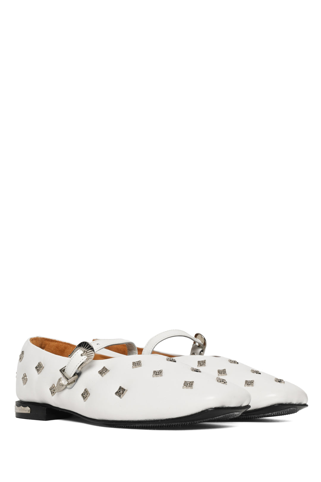 Toga Pulla Size 37 Square Toe Studded Mary Jane Ballerina Flats
