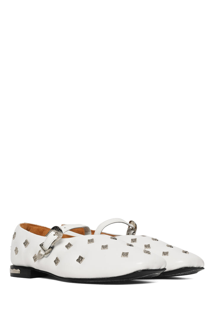 Toga Pulla Size 37 Square Toe Studded Mary Jane Ballerina Flats
