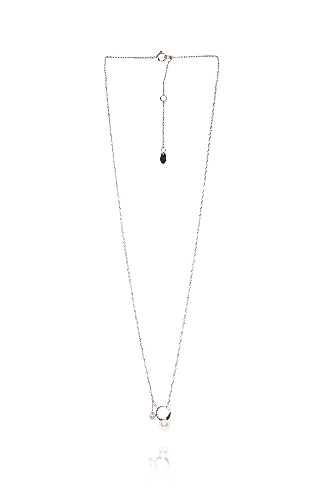 Lao Feng Xiang Jewelry 18K White Gold, Pearl & Diamond Necklace