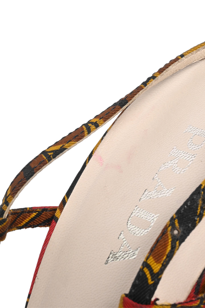 Prada Size 40 Floral Printed Slingback Pumps