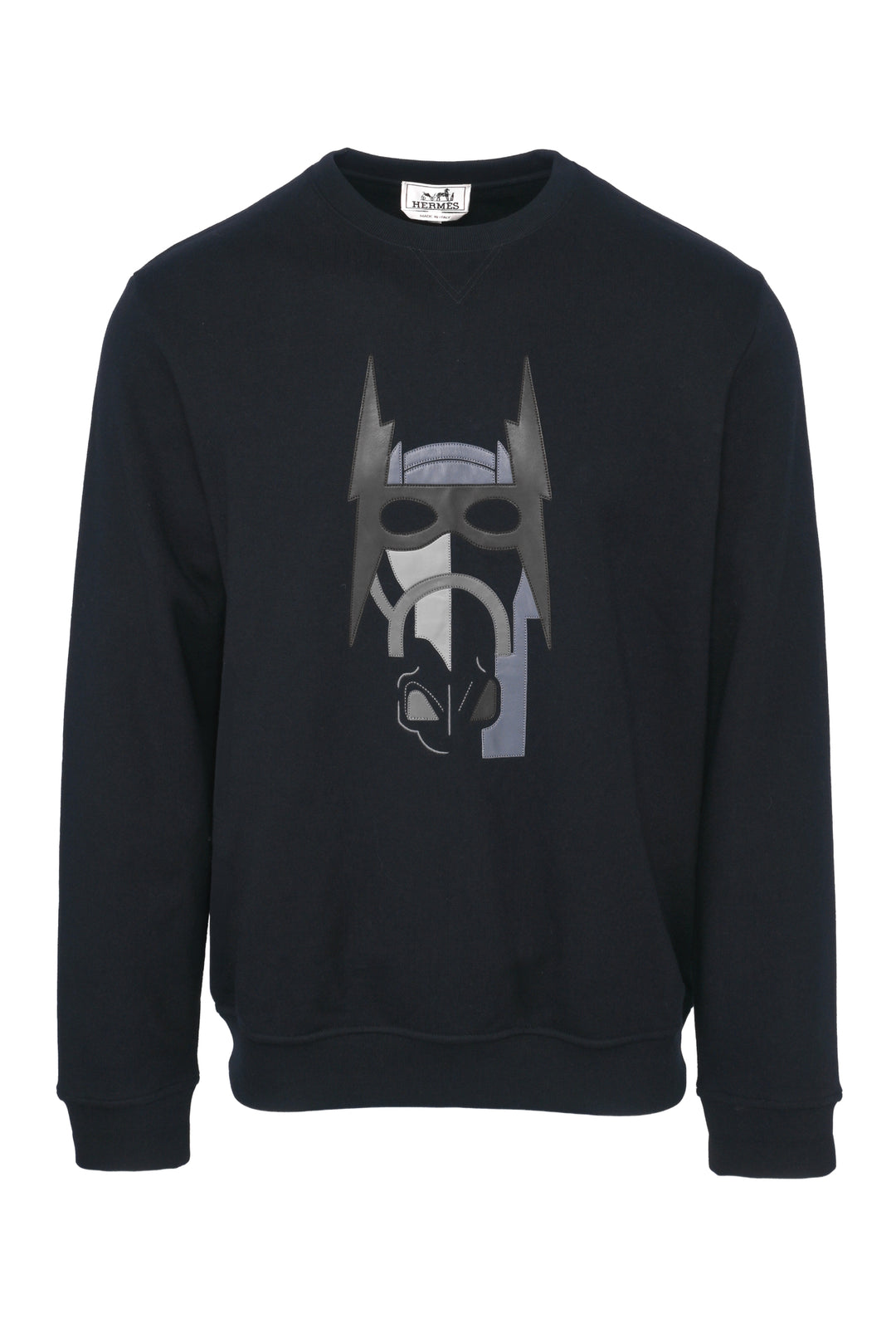 Hermes Size L Men's Super H Horse Patch Crewneck Sweatshirt