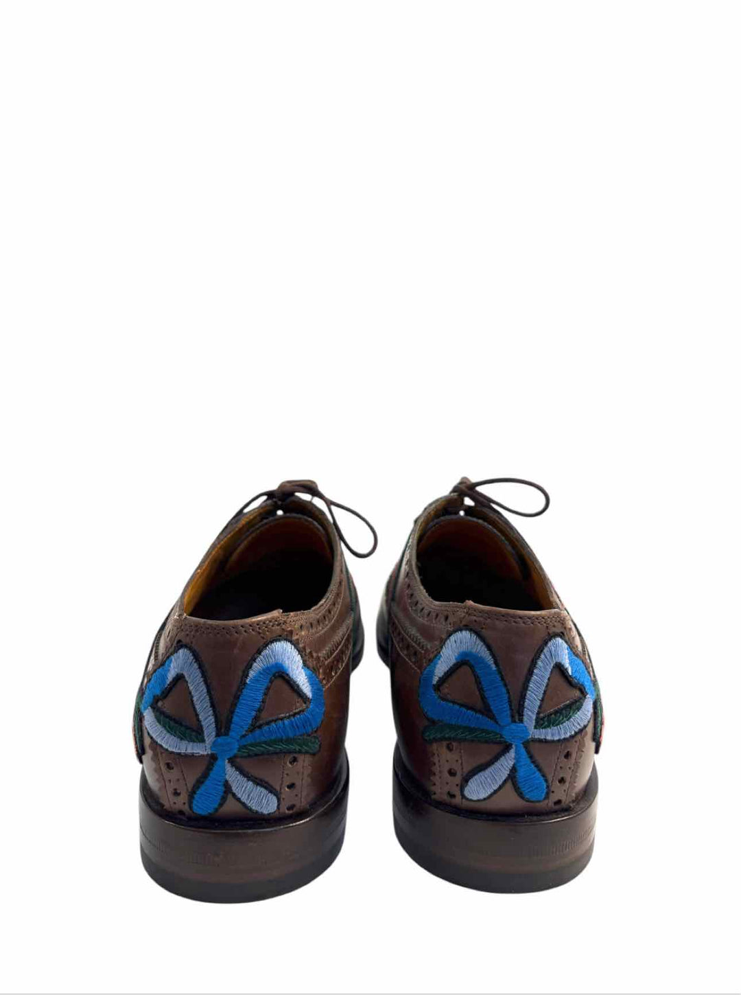 Gucci Floral Embroidered Web Brogue Size 10 Men's Shoes