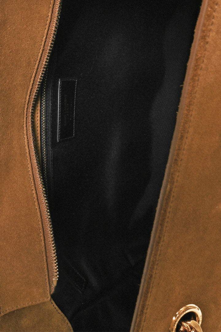 Saint Laurent 2016 Suede Monogram Fringe Large Shopping Tote