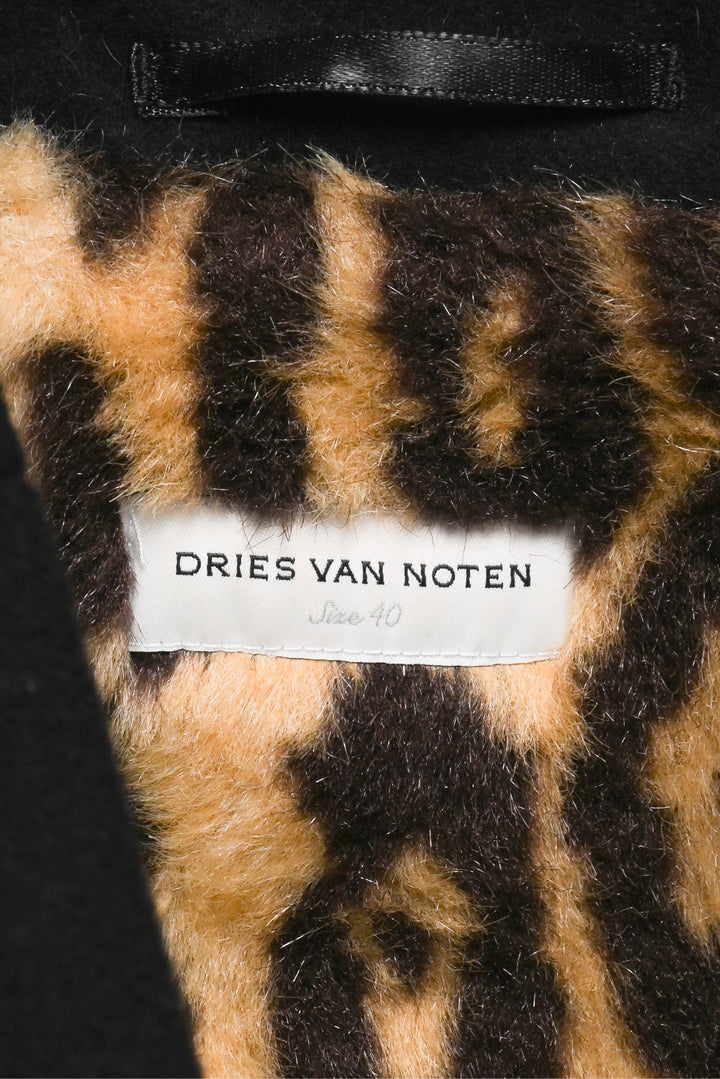 Dries Van Noten Size 4 Sequin Embellished Wool Coat