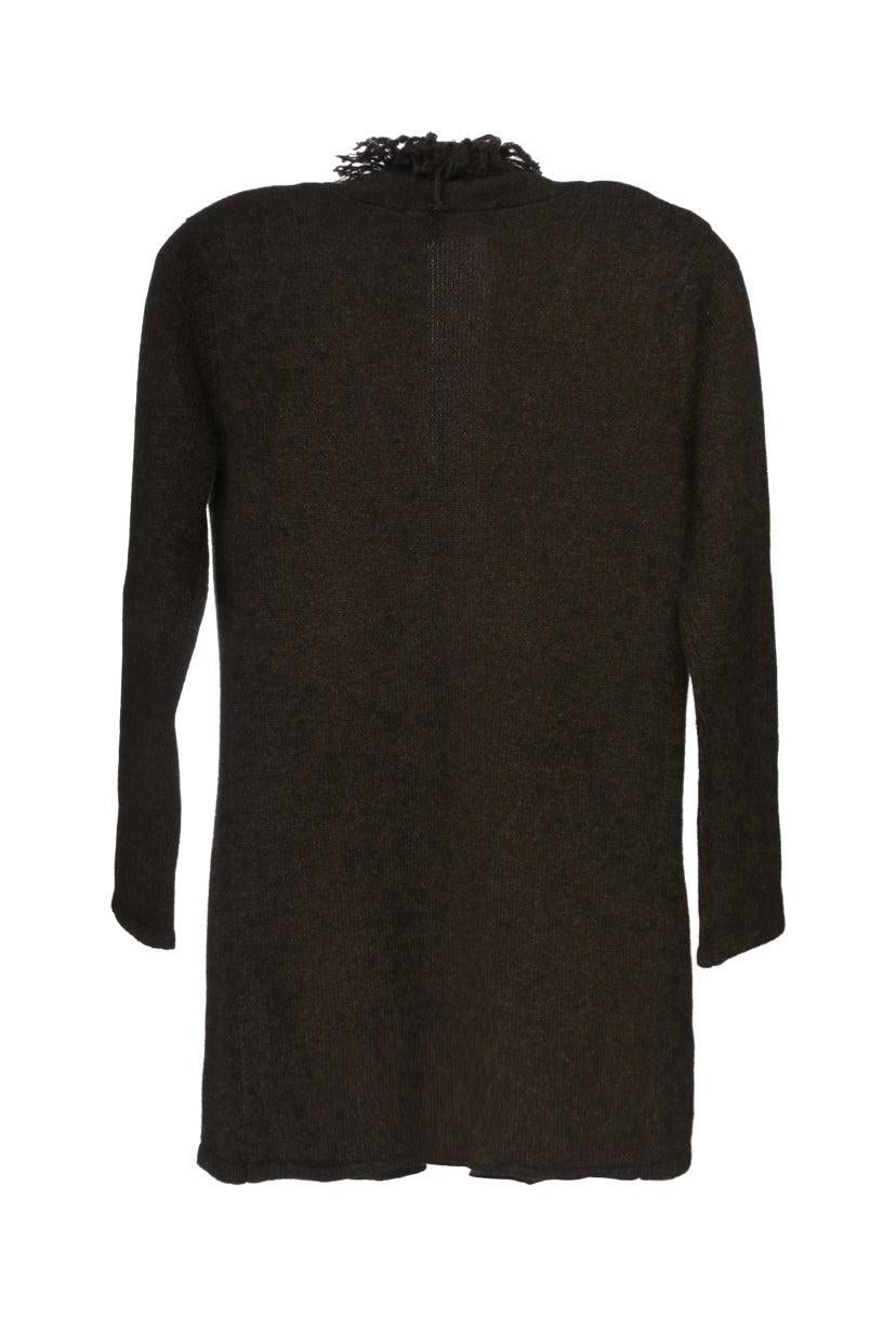 Black Goat Size S Fringed Cashmere Cardigan