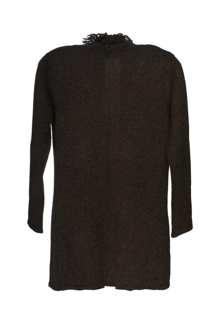 Black Goat Size S Fringed Cashmere Cardigan