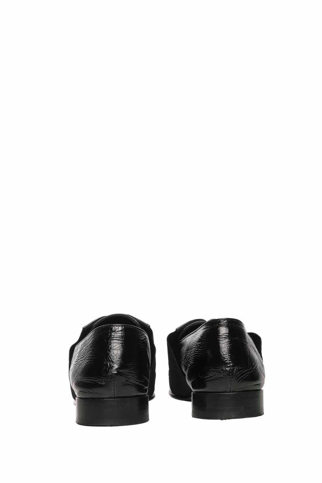 Chanel Size 35 Crinkle Leather Elastic Lace Up Cap Toe CC Loafers