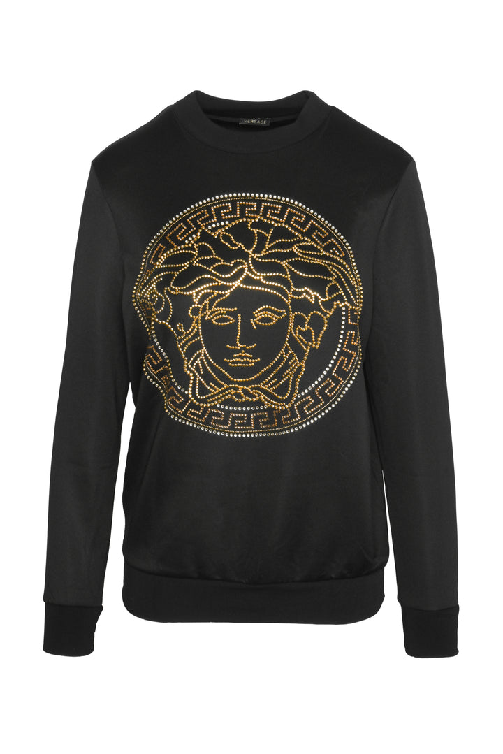 Versace Size 40 Medusa Studded Crewneck Sweatshirt