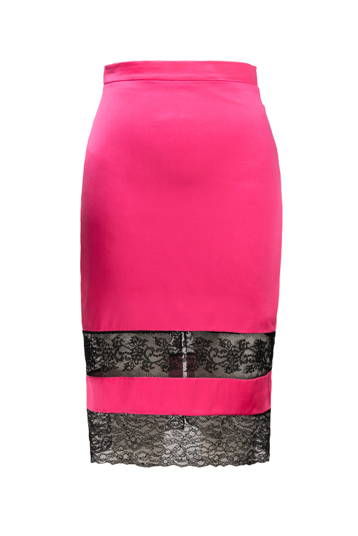 Givenchy Size 34 Silk Lace Trimmed Top & Skirt Set