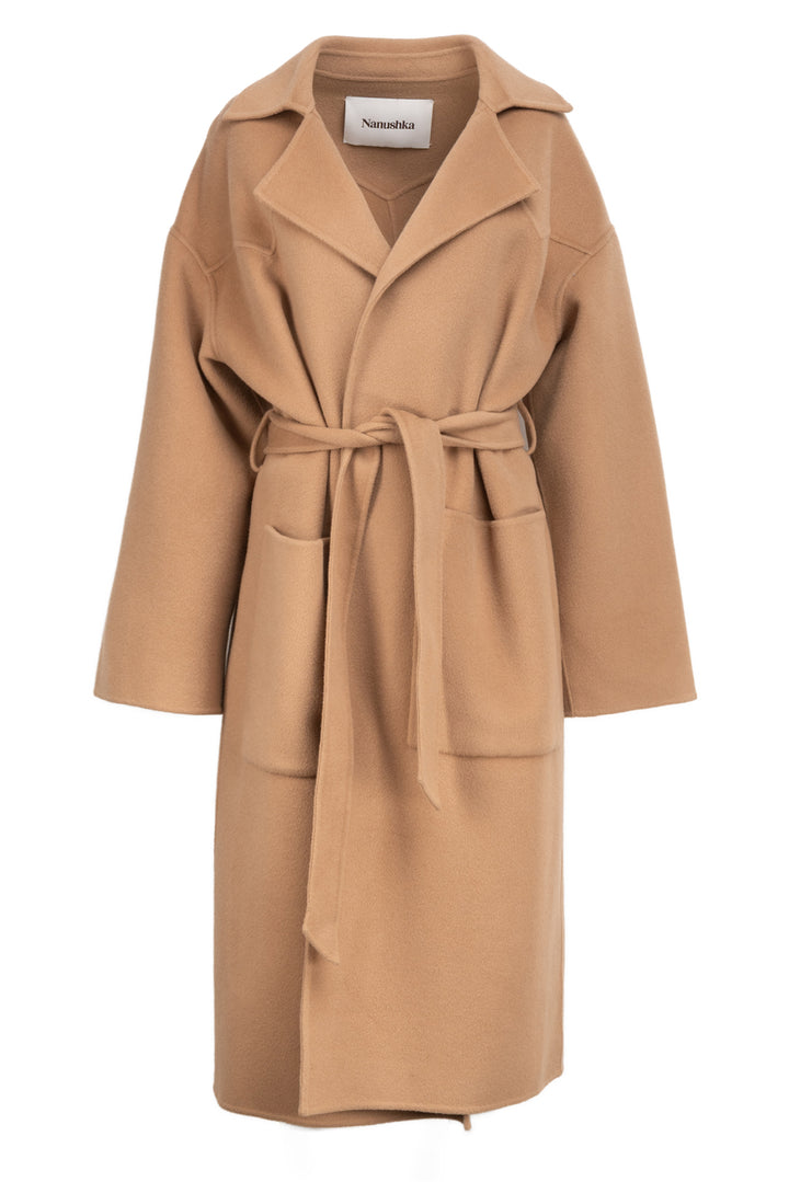 Nanushka Size S Alamo Wool & Silk Robe Coat