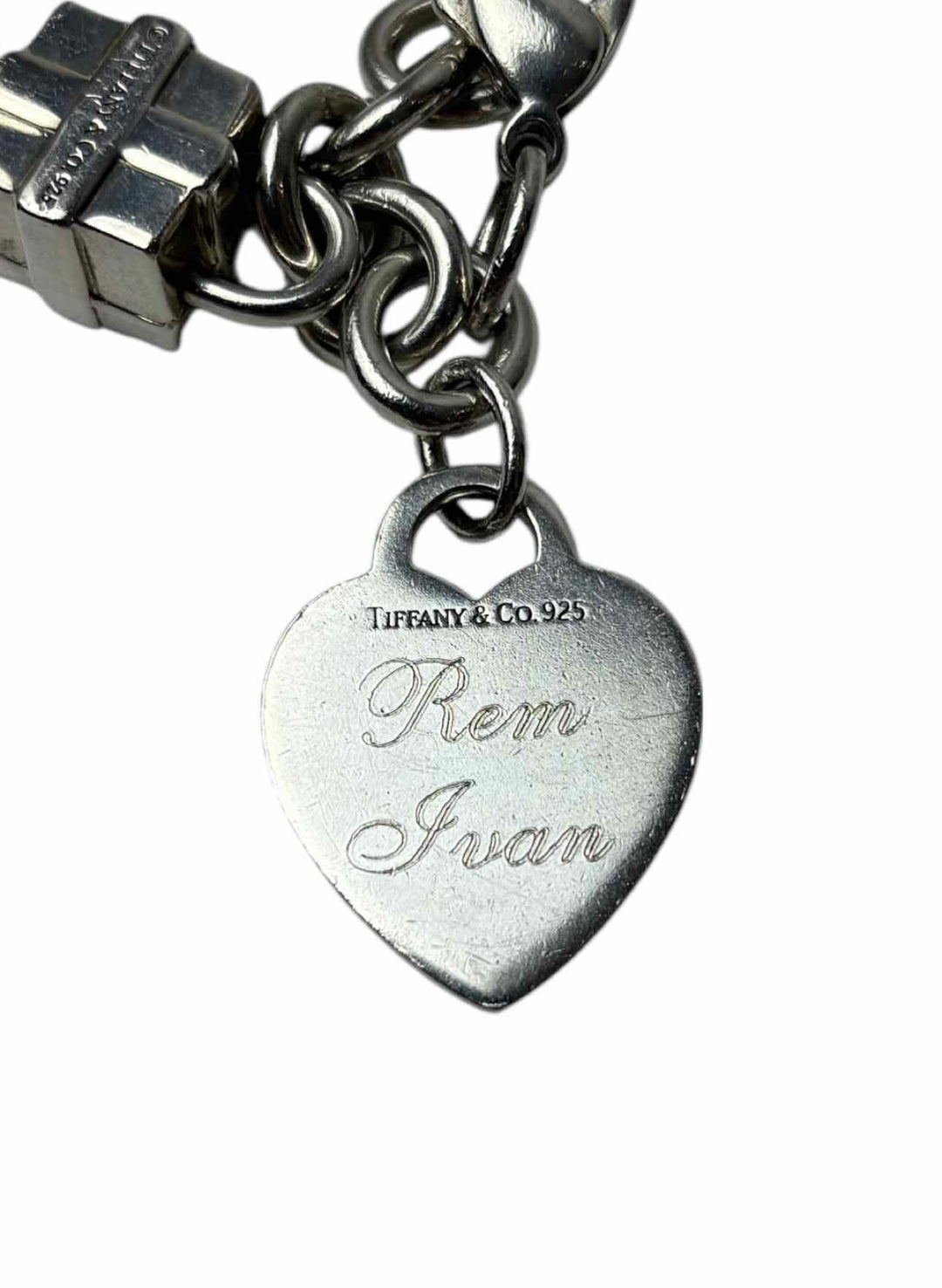 Tiffany & Co Silver Heart Padlock Charm Bracelet