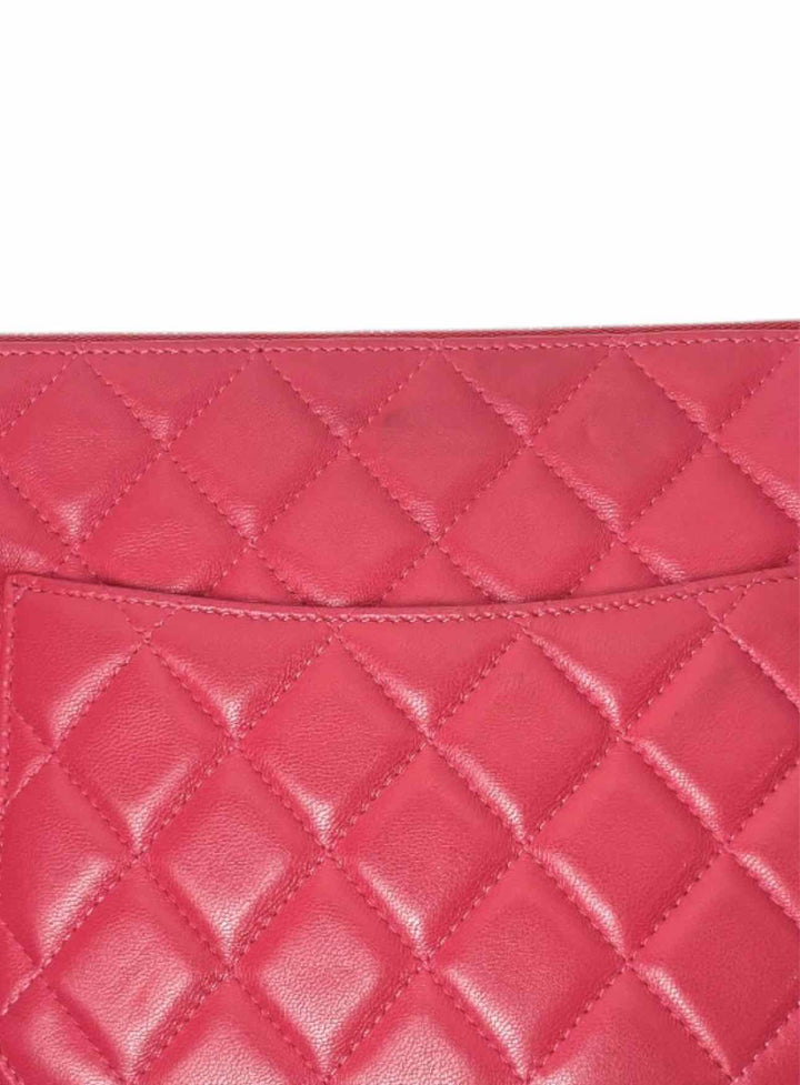 Chanel Quilted Lambskin O Case Clutch