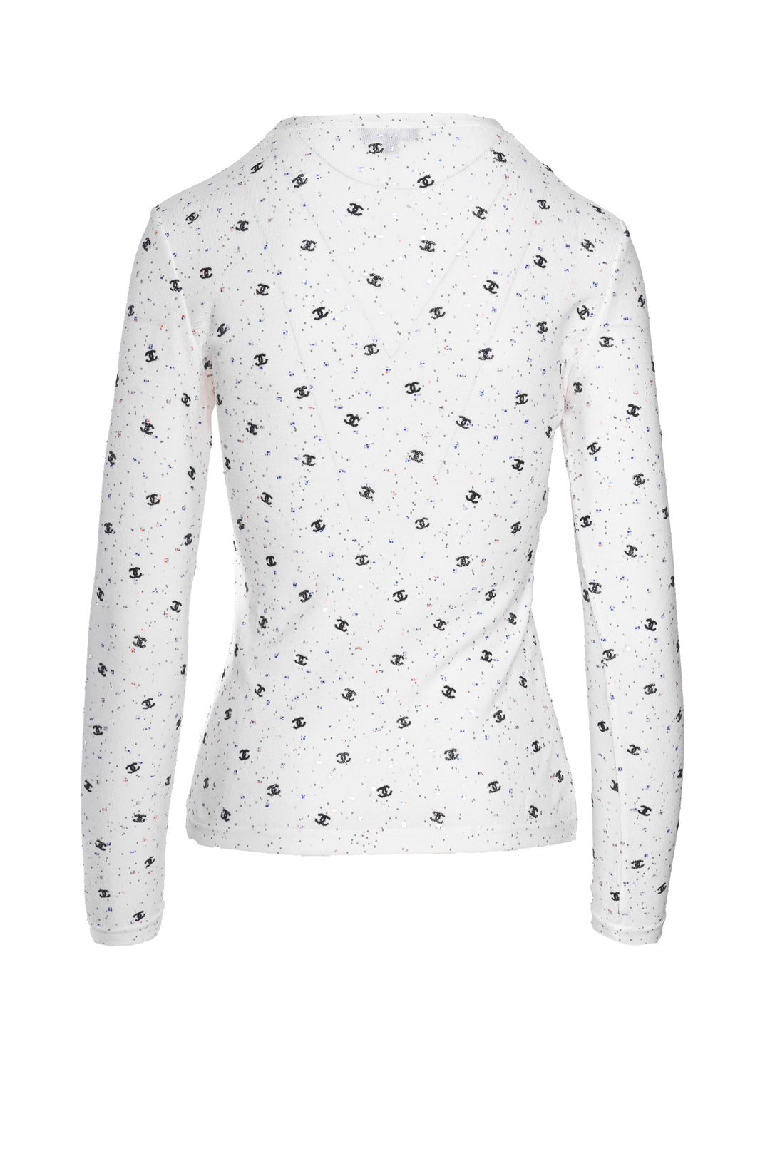Chanel Size 34 2020 CC Emboridered Cotton Long Sleeve Tops