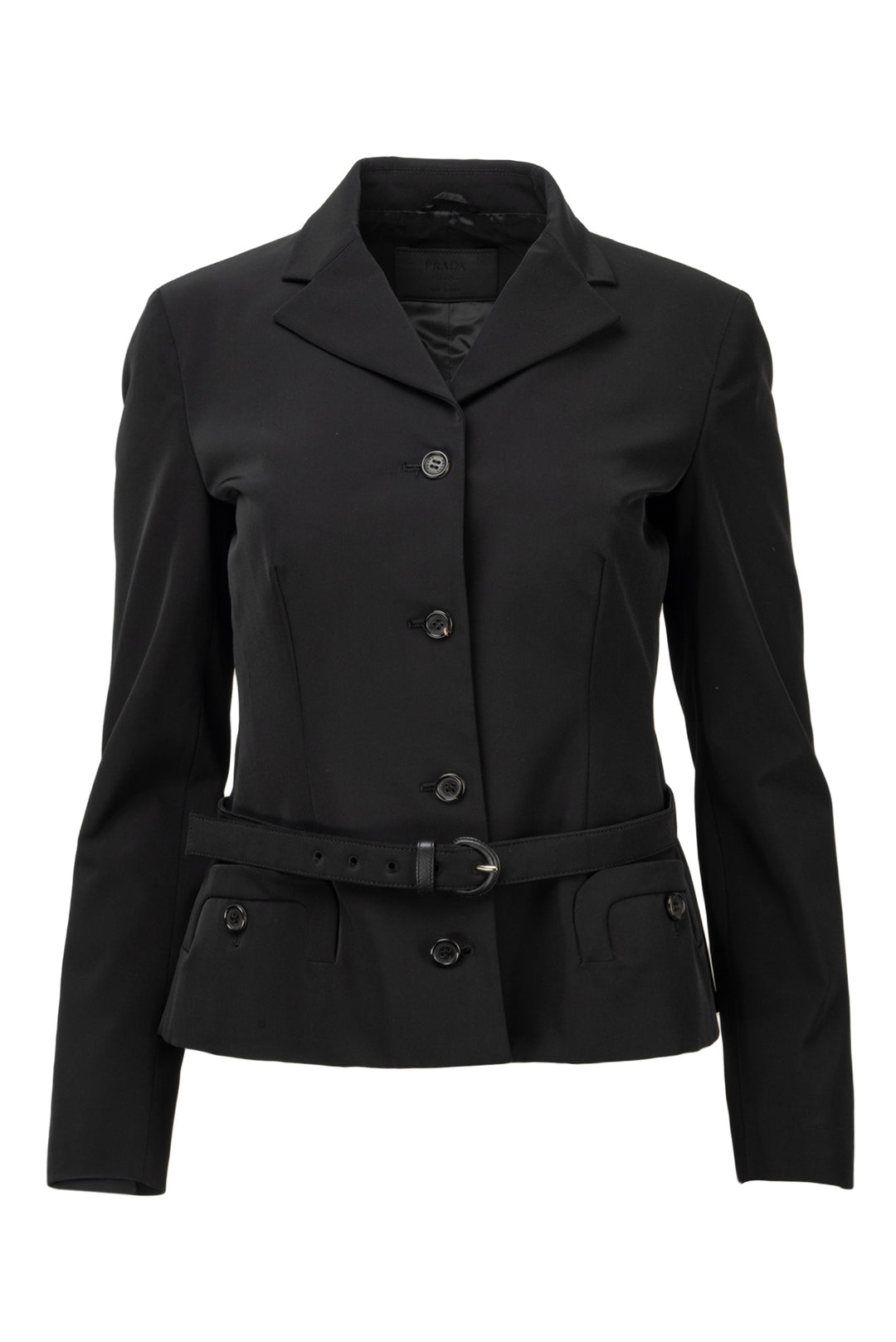 Prada Size 4 Single Breasted Belted Blazer