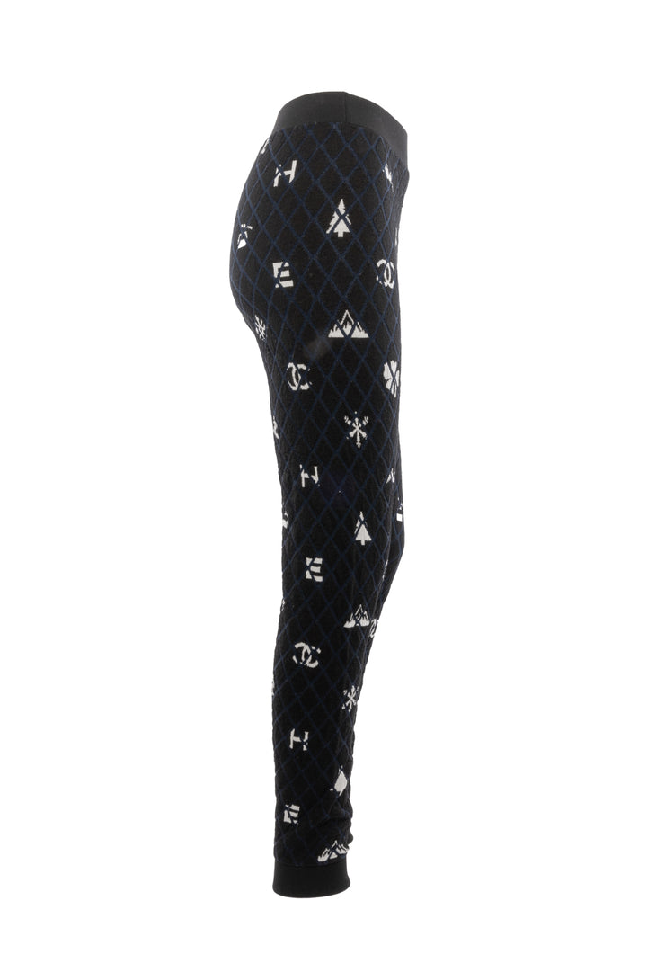 Chanel Size 36 2019 Diamond Quilt Patterned Leggings