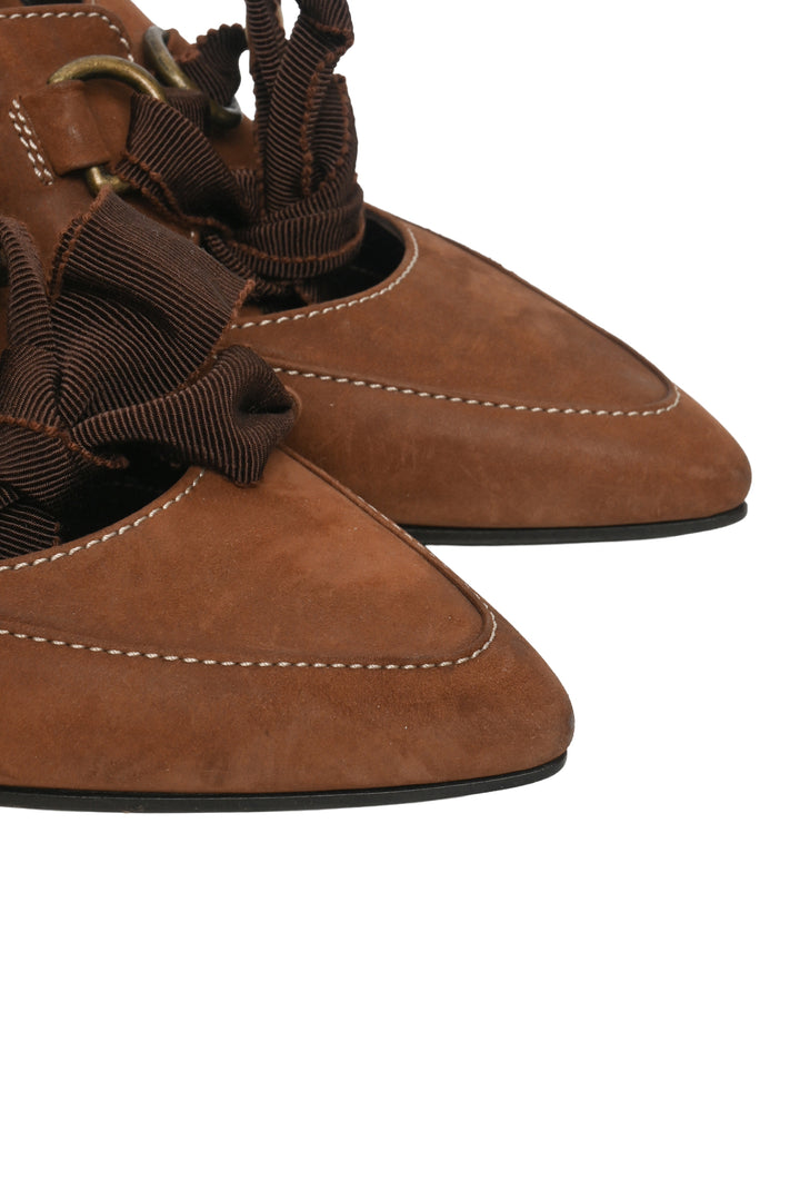 Alexander Mcqueen Size 38 Suede Bow Pumps