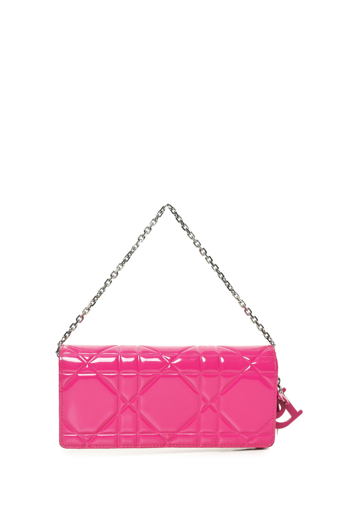 Christian Dior 2014 Patent Cannage Lady Dior Rendezvous Wallet on Chain