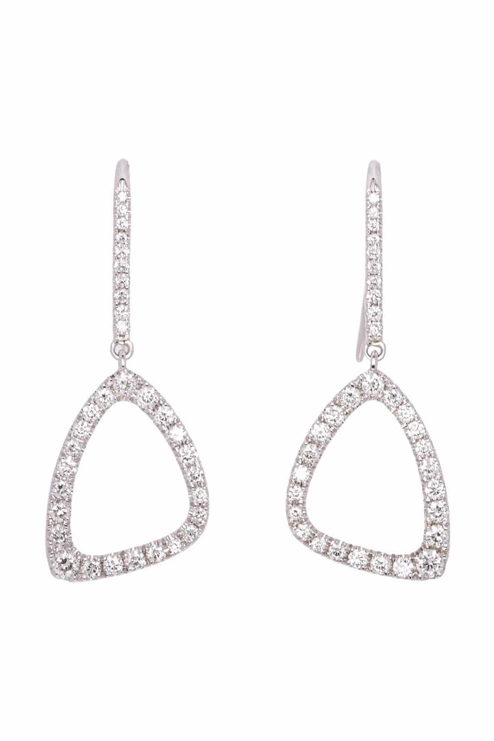 Birks 18k White Gold Diamond Dangle Earrings