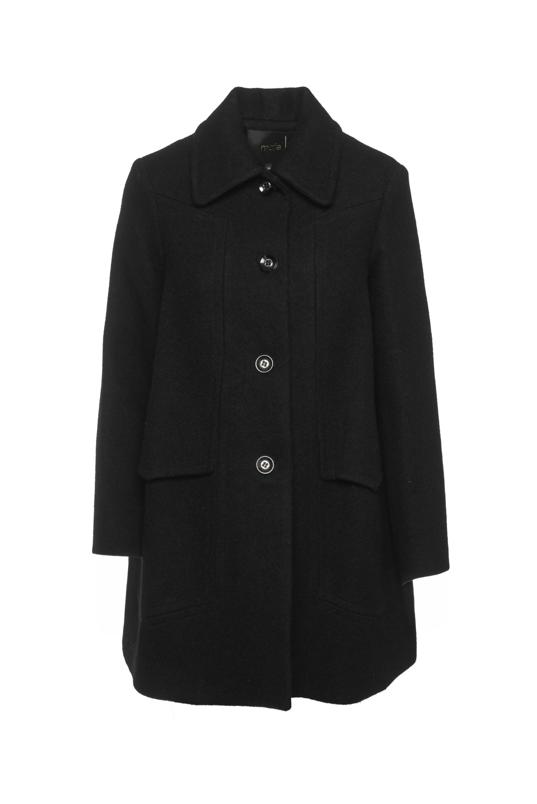 maje Size 36 A-Line Wool-Blend Coat