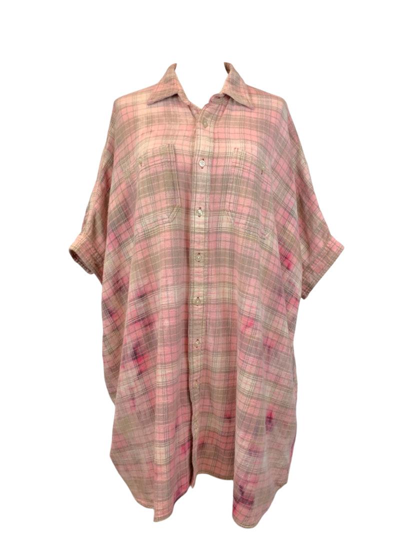 R13 Size OS Plaid Oversized Boxy Shirt Dress