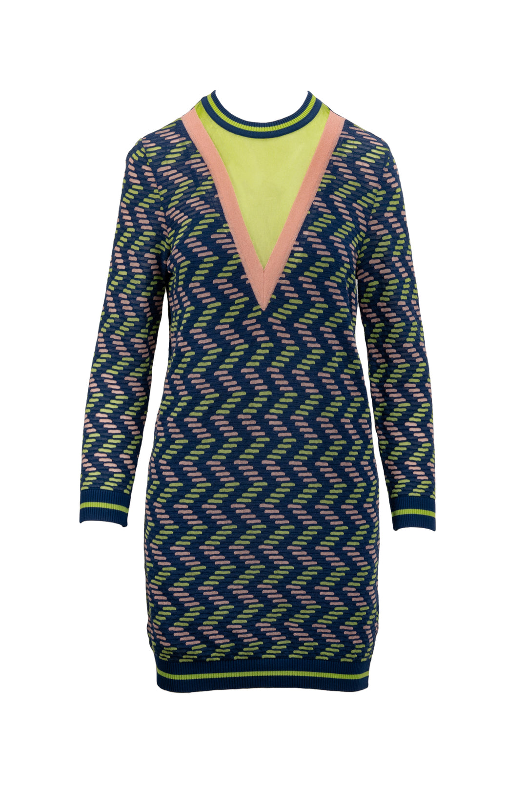 Missoni Size 6 V Neck Knit Sweater Dress