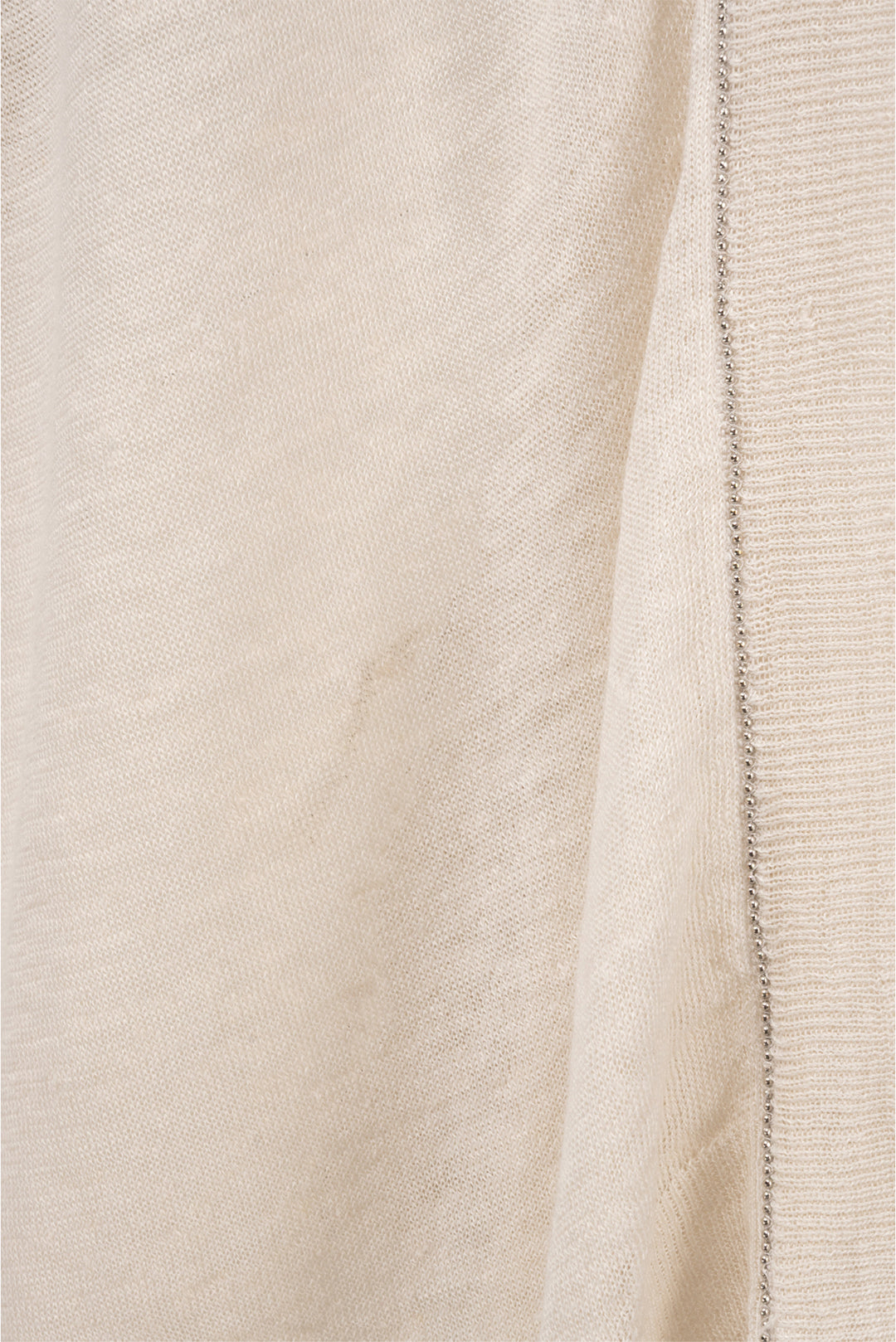 Brunello Cucinelli Size L Monili Trim Linen-Blend Cardigan