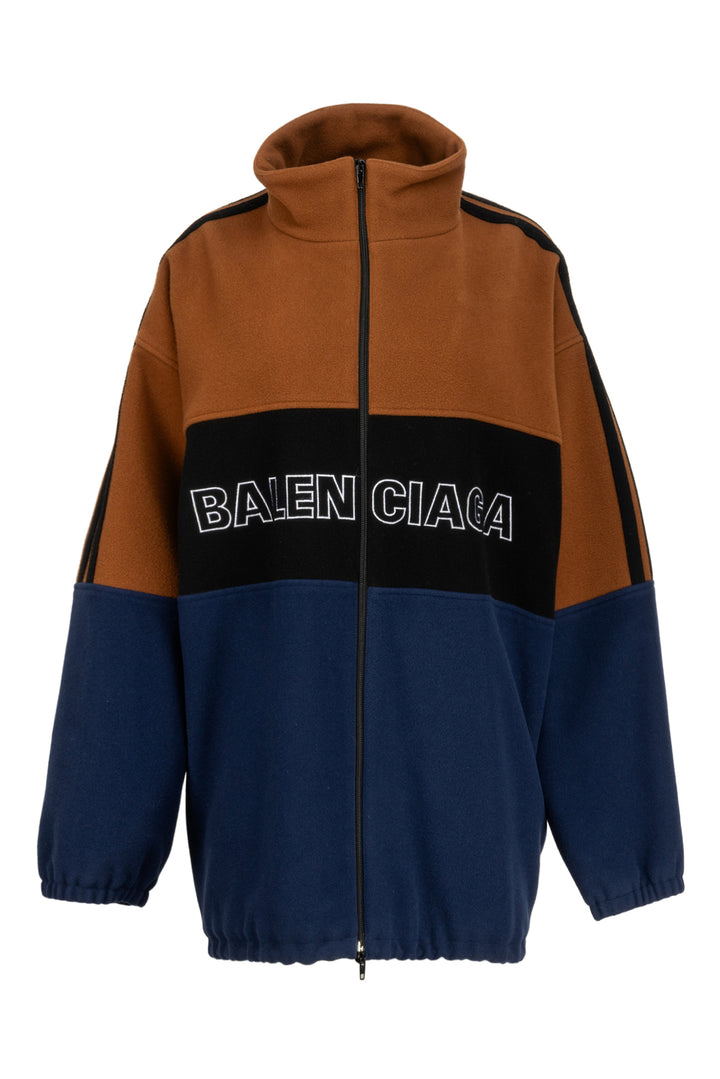 Balenciaga Size 48 Men's 2018 Brushed Virgin Wool Embroidered Logo Jacket