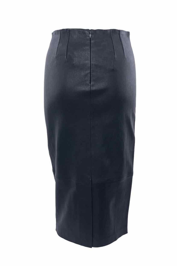 Veronica Beard Size 6 Kaliyah Leather Midi Skirt