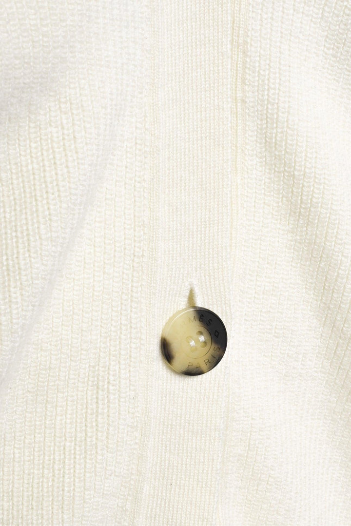 Hermes Size 42 Cashmere V Neck Ribbed Cardigan