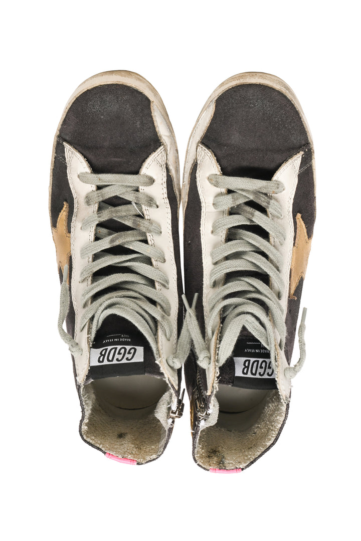 Golden Goose Size 37 Suede Francy Gold Star Sneaker