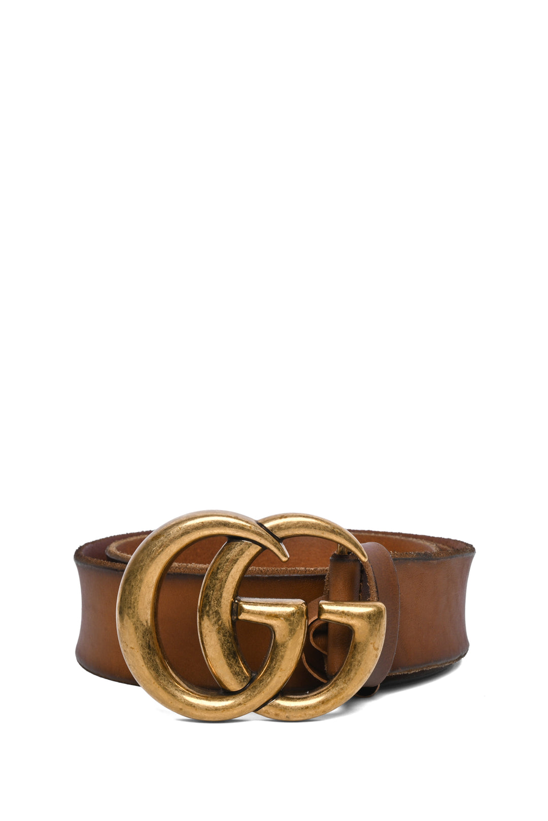 Gucci Size 36 Unfinished Faded Leather GG Marmont Wide Belt