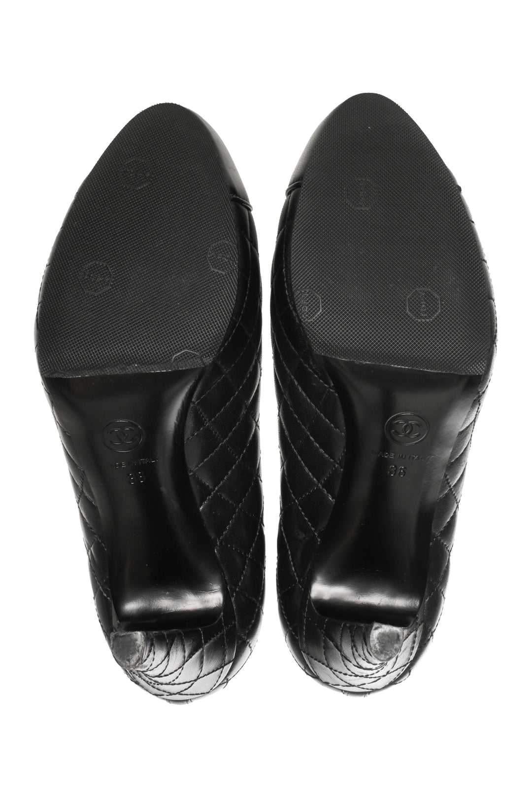 Chanel Size 36 Quilted CC Cap Toe Pumps