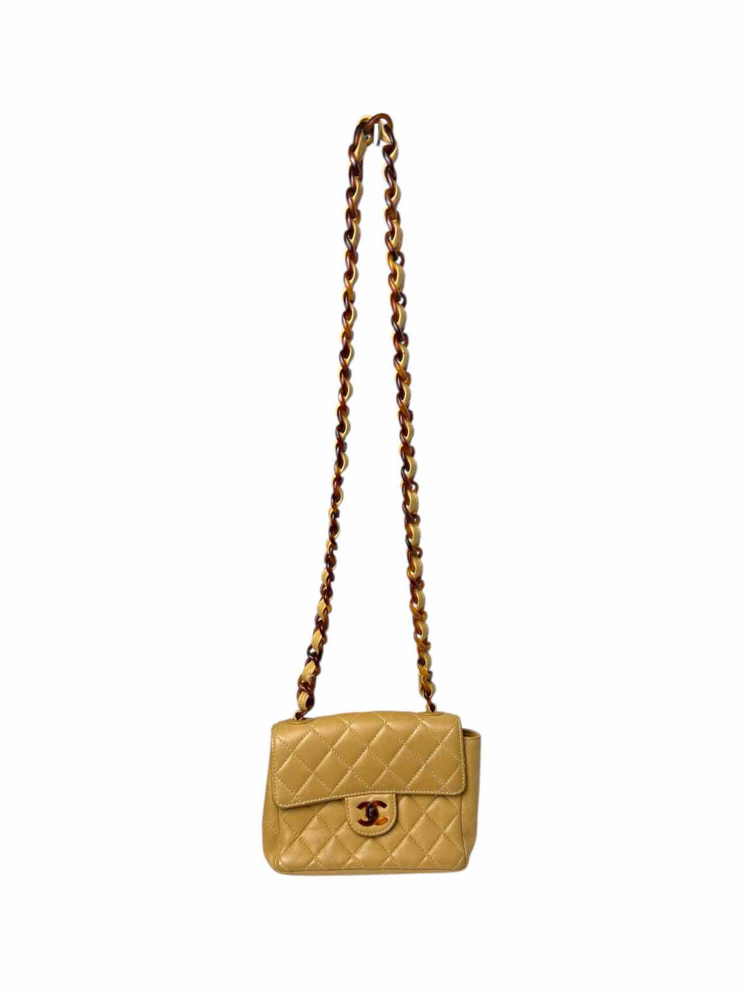 Chanel Small Resin Chain Leather Flap Purse