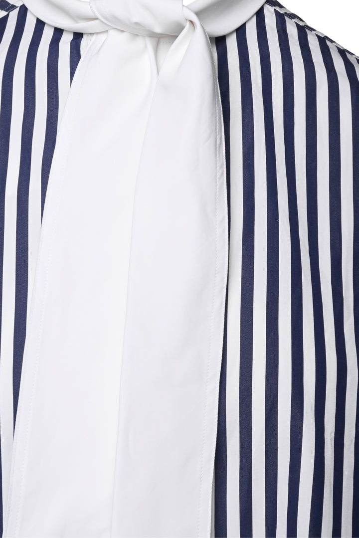 Sebline Size XL Chemise Lavalier Butcher Stripe Tops