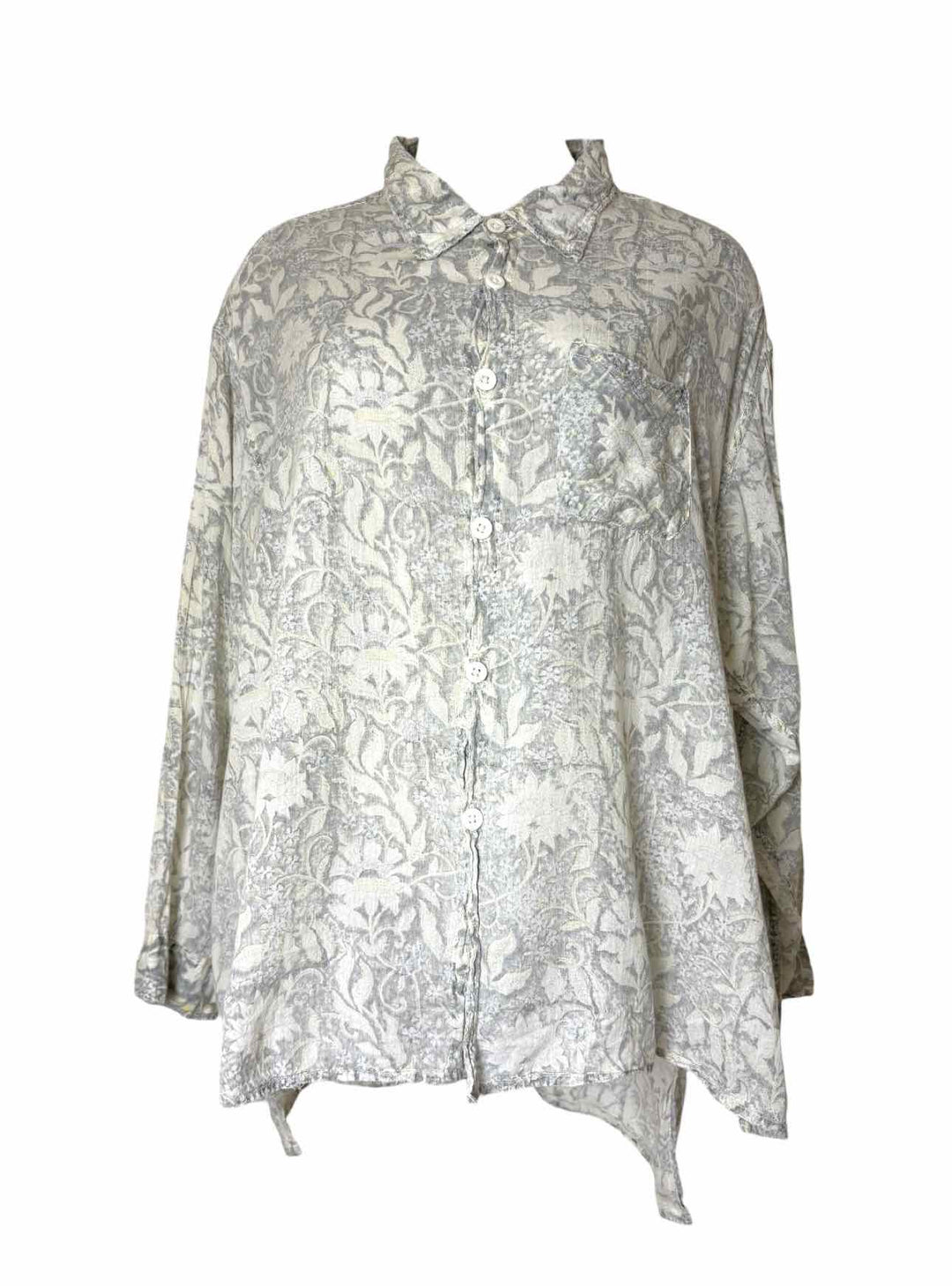 Magnolia Pearl Size OS Block Print Cotton Blouse