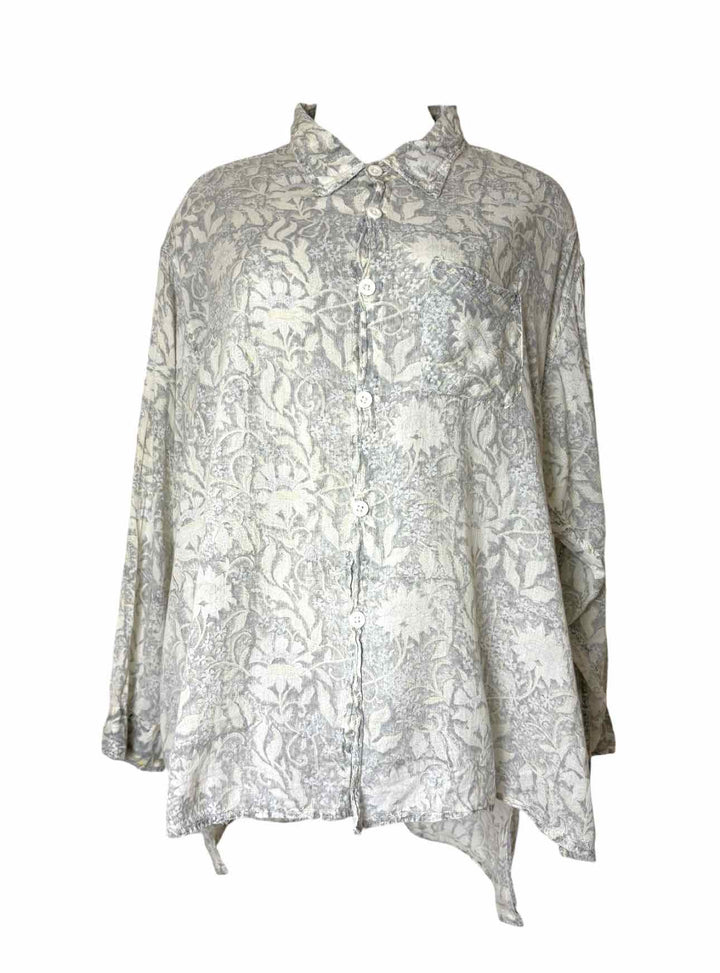 Magnolia Pearl Size OS Block Print Cotton Blouse