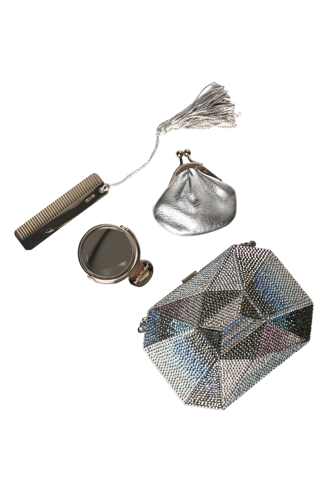 Judith Leiber Emerlad cut Swarovski Crystal Minaudiere Clutch