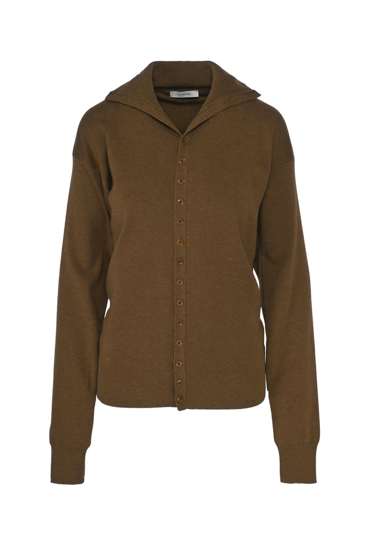 LEMAIRE Size XL Buttoned Top Wool Cardigan