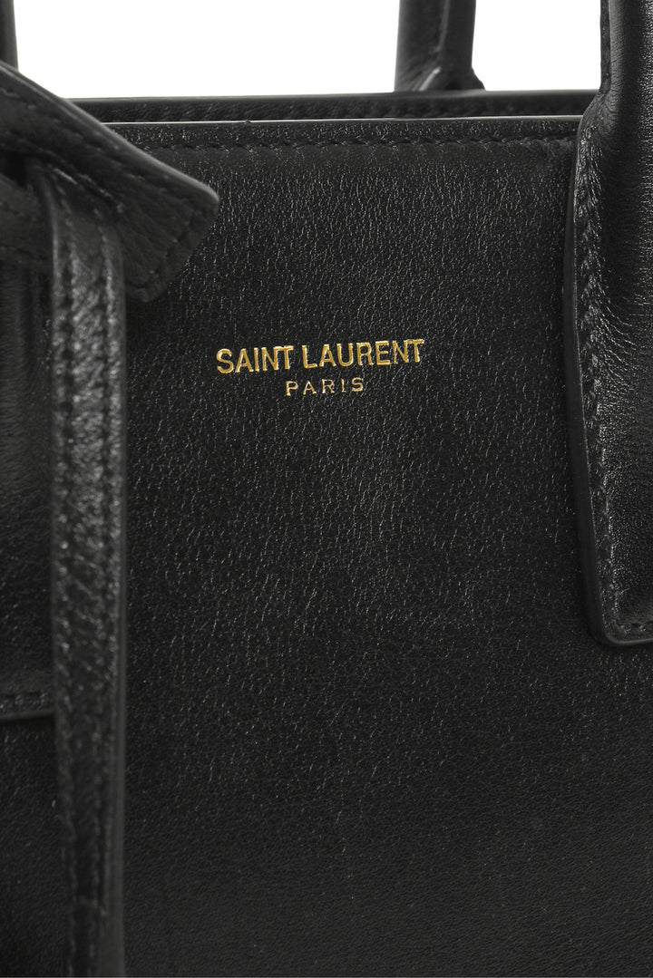 Saint Laurent Smooth Leather Nano Sac De Jour Tote