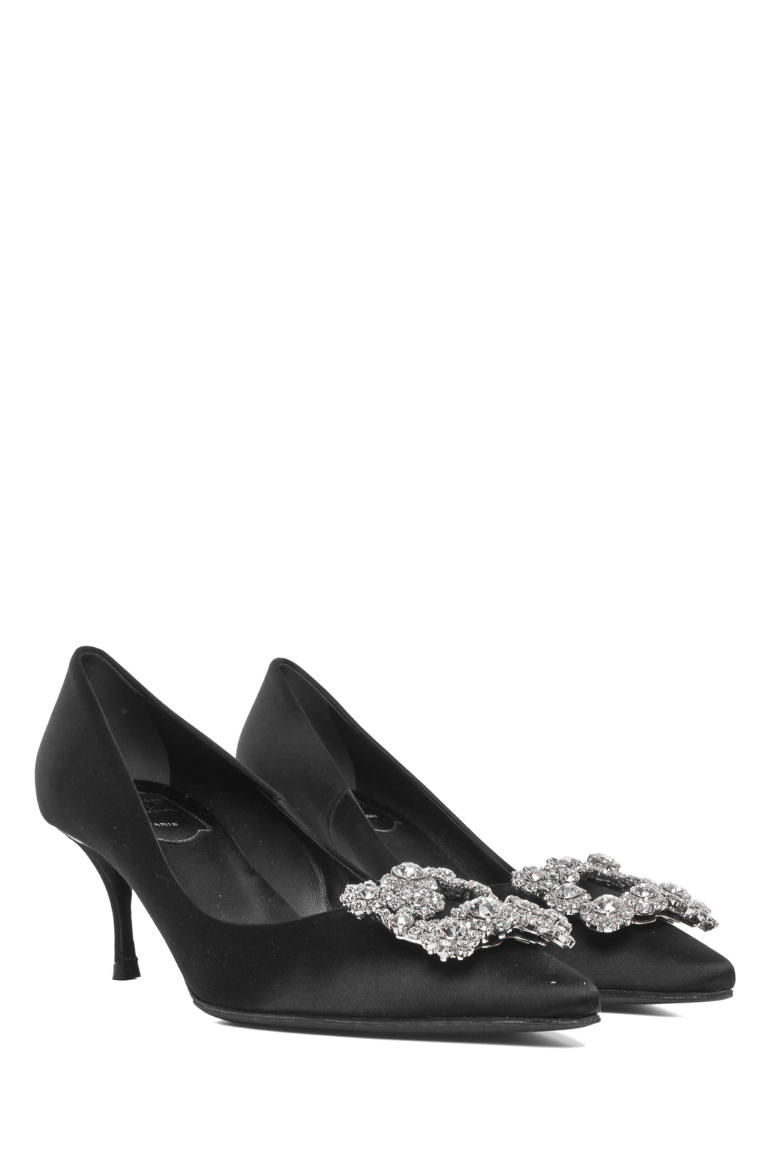 Roger Vivier Size 35 Flower Strass Satin Pumps