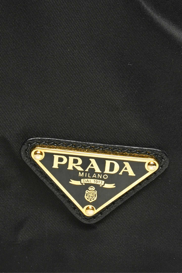 Prada Triangle Logo Nylon Boston Bag
