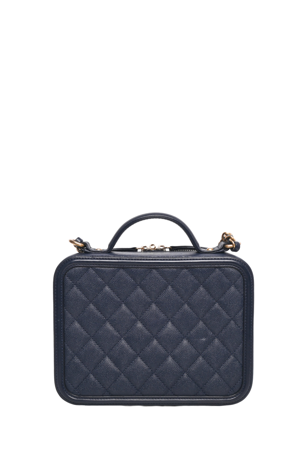Chanel 2018-2019 Quilted Caviar Medium Filigree Vanity Case Shoulder Bag