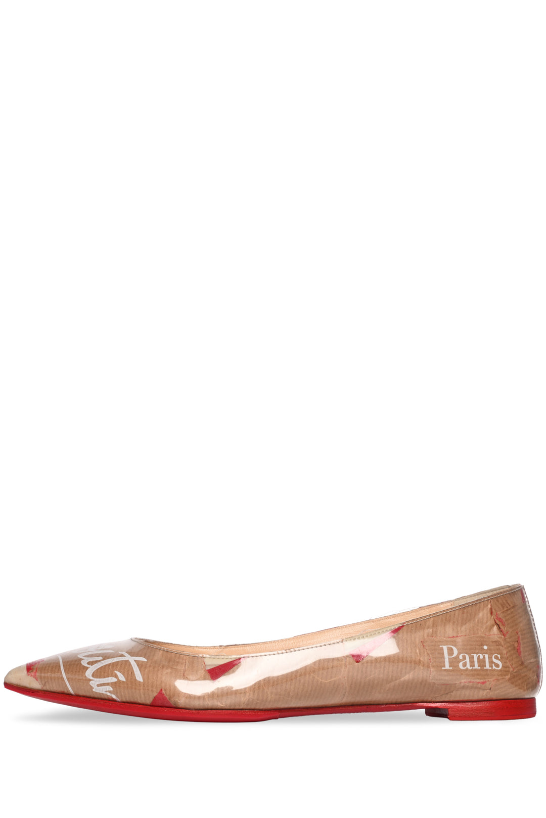 Christian Louboutin Size 38.5 Loubi Kraft Ballalla PVC  Flats