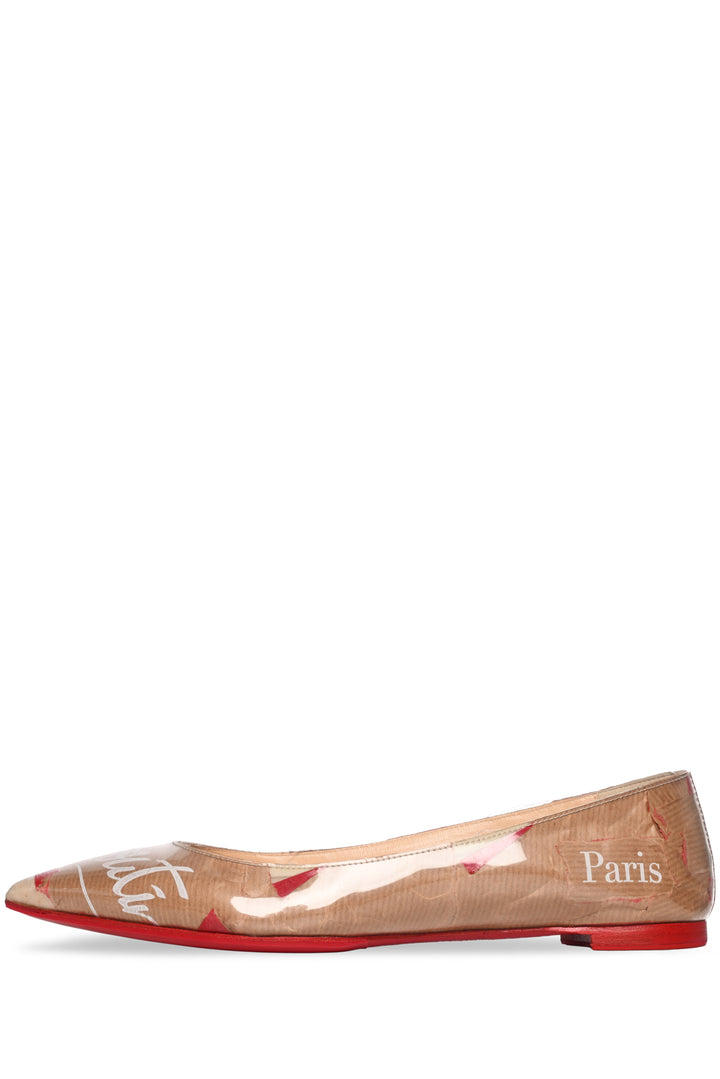 Christian Louboutin Size 38.5 Loubi Kraft Ballalla PVC  Flats
