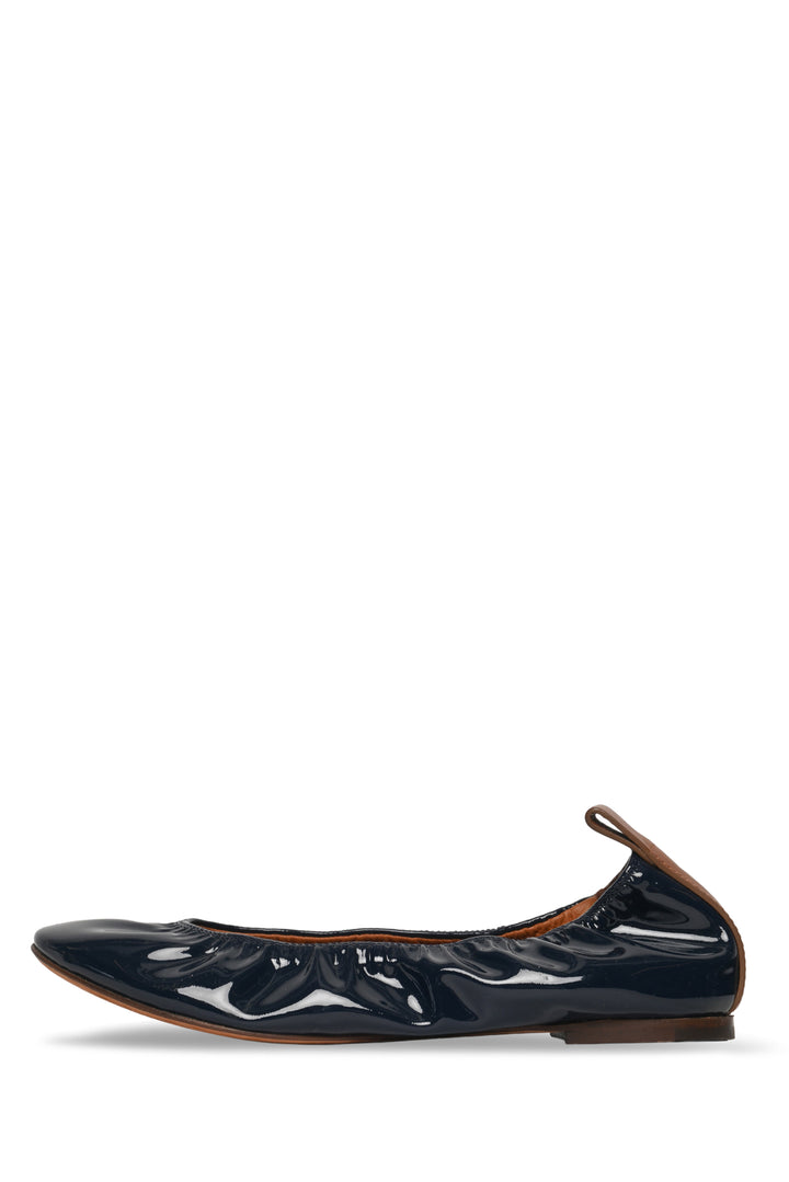 Lanvin Size 36 Patent Ruched Ballerina Flats