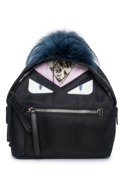 Fendi, Fur-trimmed Backpack, Black, Women